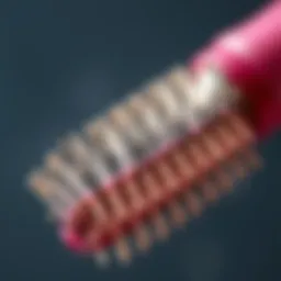 Close-up of a teasing hair brush showcasing its bristle design