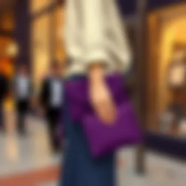 Elegant Styling with a Plum Clutch for Evenings Chic outfit styled with a plum clutch bag for an evening event