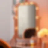 Elegant rose gold vanity mirror reflecting soft lighting