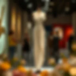 Elegant asymmetrical dress on display