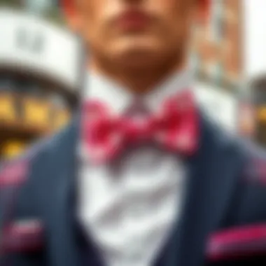 Styling with Pink Plaid Bow Tie Stylish outfit accessorized with a pink plaid bow tie