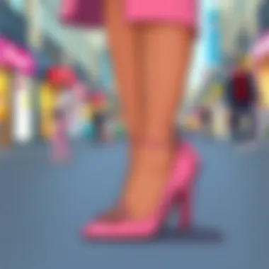 Fashionable Pink Shoes with Stylish Attire Fashionable pink shoes paired with stylish attire