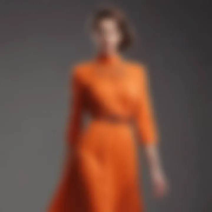 Fashionable ensemble showcasing the versatility of the orange modest dress styled for different occasions