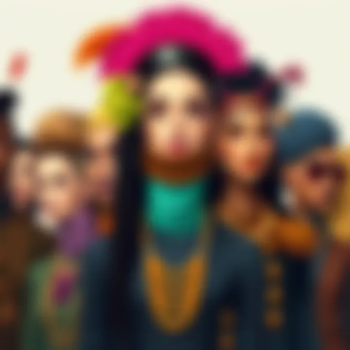 A collection of diverse head boppers representing various cultural influences.