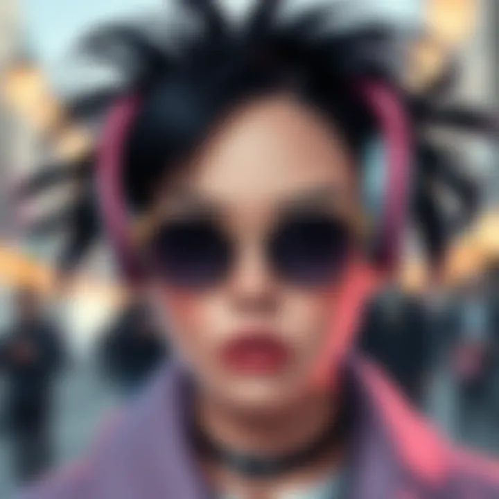 An artistic representation of head boppers as symbols of personal identity.