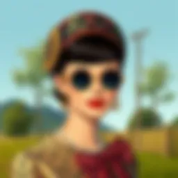 A vintage head bopper showcasing intricate designs from the 1960s.