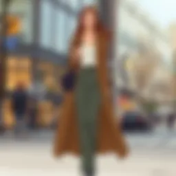 Elegant longline duster draped over a stylish outfit