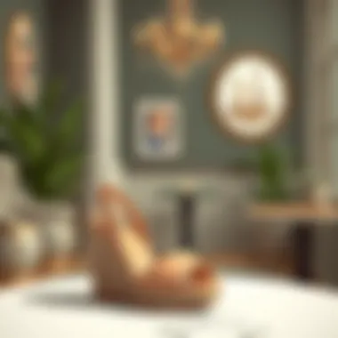 Comfortable open toe nude wedges displayed in a chic setting