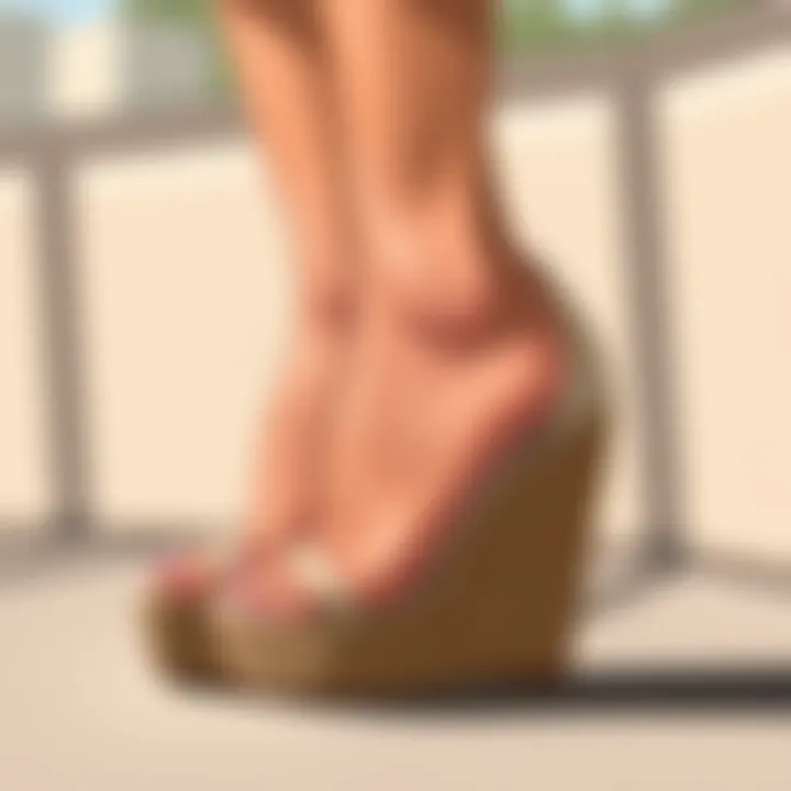 Versatile styling options with open toe nude wedges