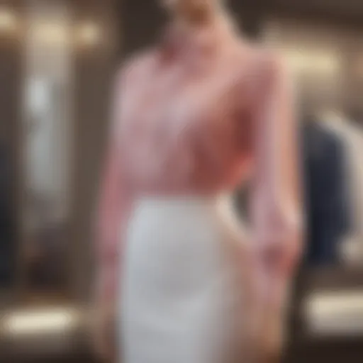 Elegant blouse skirt set displayed on a mannequin