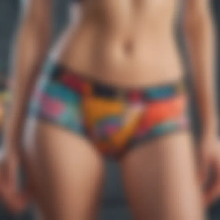 Close-up of unique patterns and vibrant colors on custom funny underwear showcasing creativity.