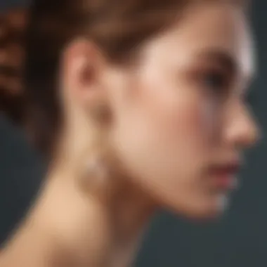 A close-up of the craftsmanship in earrings