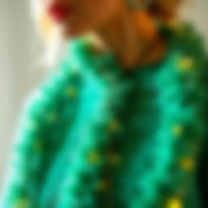 Creative use of wired tinsel garland in a fashion accessory design