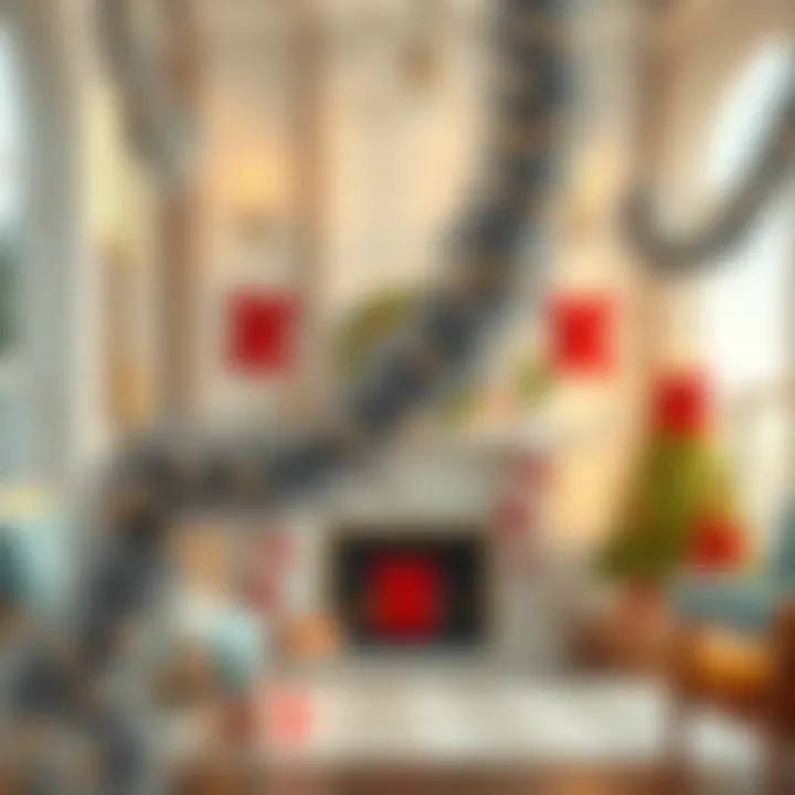 Wired tinsel garland elegantly draped in a festive interior setting